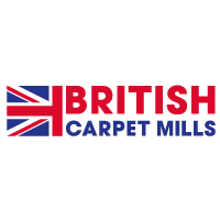 red and blue british carpet mills logo image